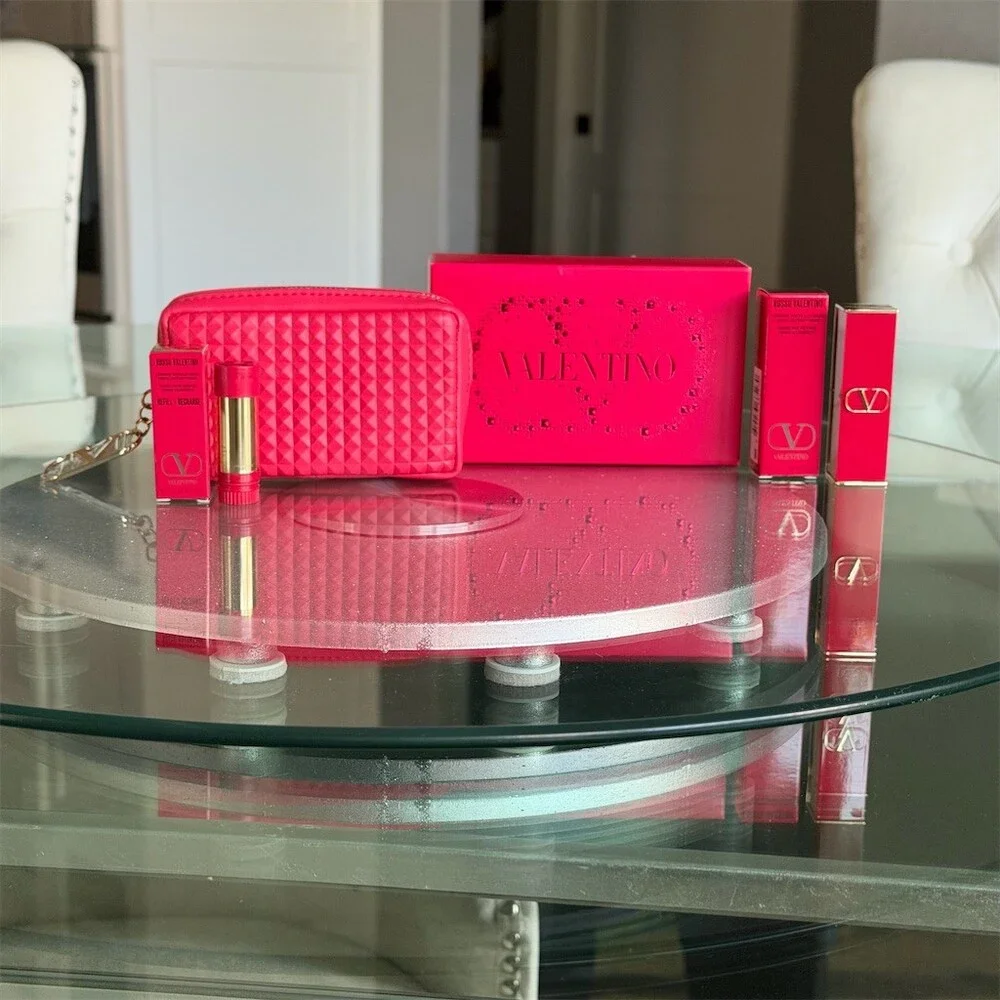 Valentino Rosso Lipstick Gift Set Satin 22R Matte 135R + Zip Pouch